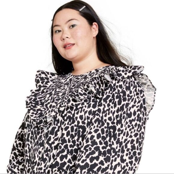 NWT Sandy Liang for Target Leopard-Print Long Sleeve Dress - Picture 7 of 11